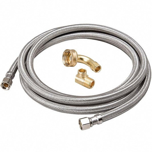 B&K Mueller 496-203 Water Connectors Type Dishwasher Connector Connector Type Dishwasher Connector For Use With Dishwasher Length (Inch) 72 in 72 Inlet Connection Type Compression Inlet Type 180.0 °F 180 Inlet Size 0.375 0.375 in Outlet Connection Type Com