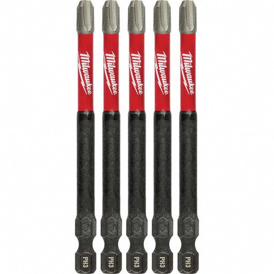 Milwaukee Tool 48-32-4566 Power Screwdriver Bit #3 Phillips, 1/4" Hex Drive