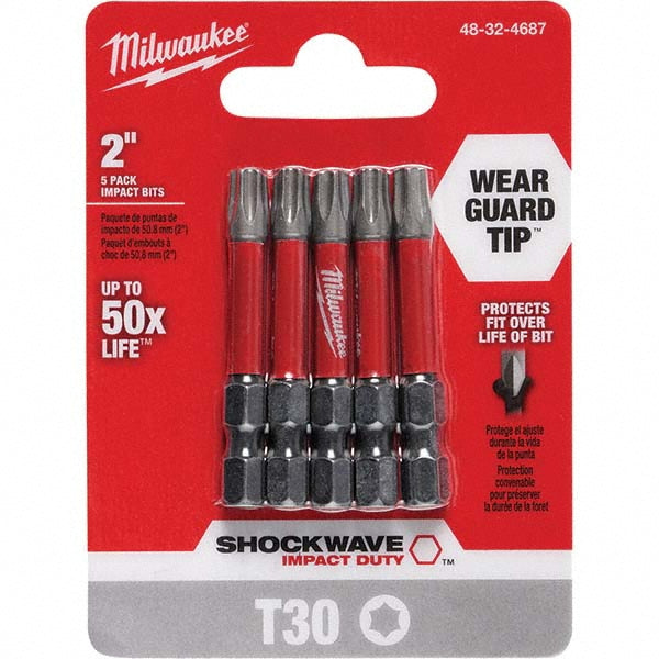 Milwaukee Tool 48-32-4687 Power Screwdriver Bit T30 Torx, 1/4" Hex Drive