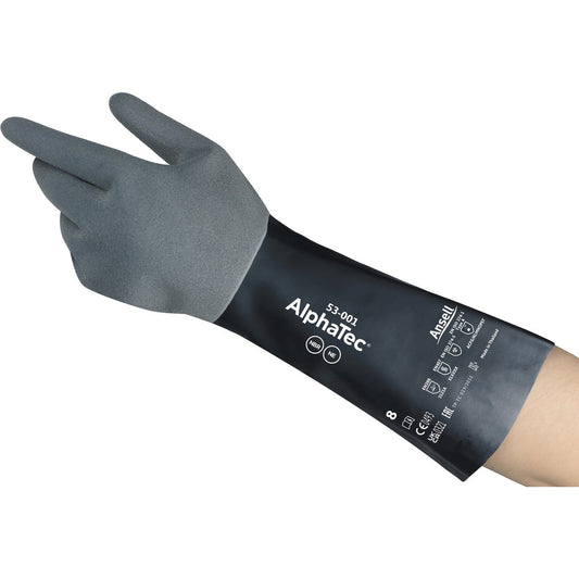 Ansell 53001100-NA Chemical Resistant Gloves Glove Type General Purpose Chemical Resistant Gloves  Material Neoprene Nitrile  Numeric Size 9  Coating Material Neoprene Nitrile  Lining Material Nylon  Color Black