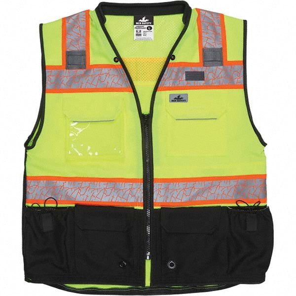 MCR Safety PSURVCL2LSXL High Visibility Vest  X-Large, Surveyor's Vest,  ANSI Class 2