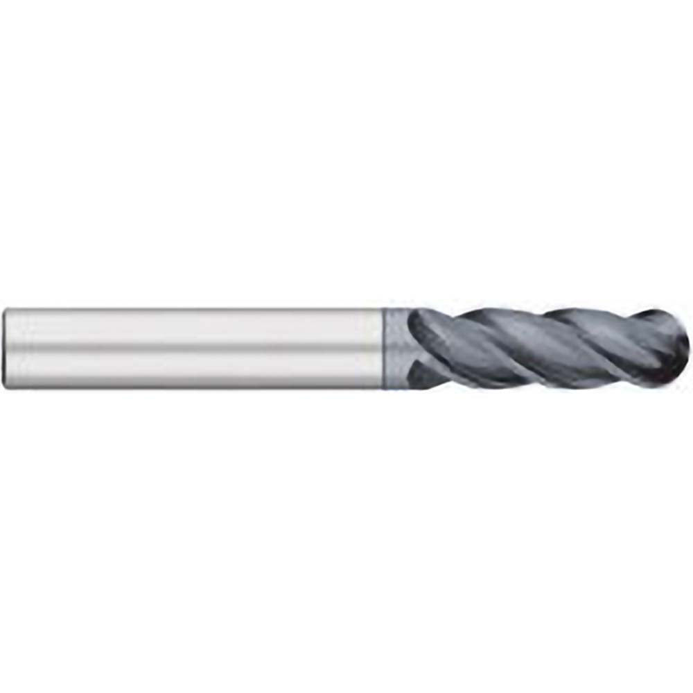 Titan USA TC25606 Ball End Mill 3/8" Dia, 1-1/4" LOC, 4 Flute, Solid Carbide