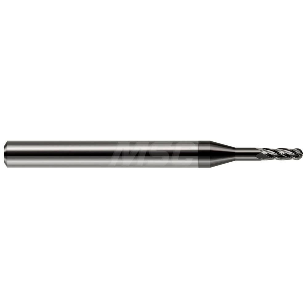 Harvey Tool 982862-C4 Ball End Mill 0.0620" Dia, 0.1860" LOC, 4 Flute, Solid Carbide