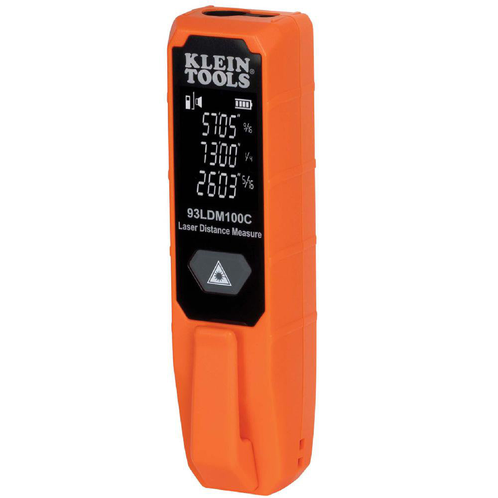 Klein Tools 93LDM100C Laser & Ultrasonic Distance Finders Minimum Distance 2in  Maximum Distance (Meters) 100ft  Maximum Distance (Feet) 100ft  Maximum Distance 100ft  Distance Meter Functions Laser Pointer Mode Indirect Measurement  Accuracy 1/16 in to 33 ft