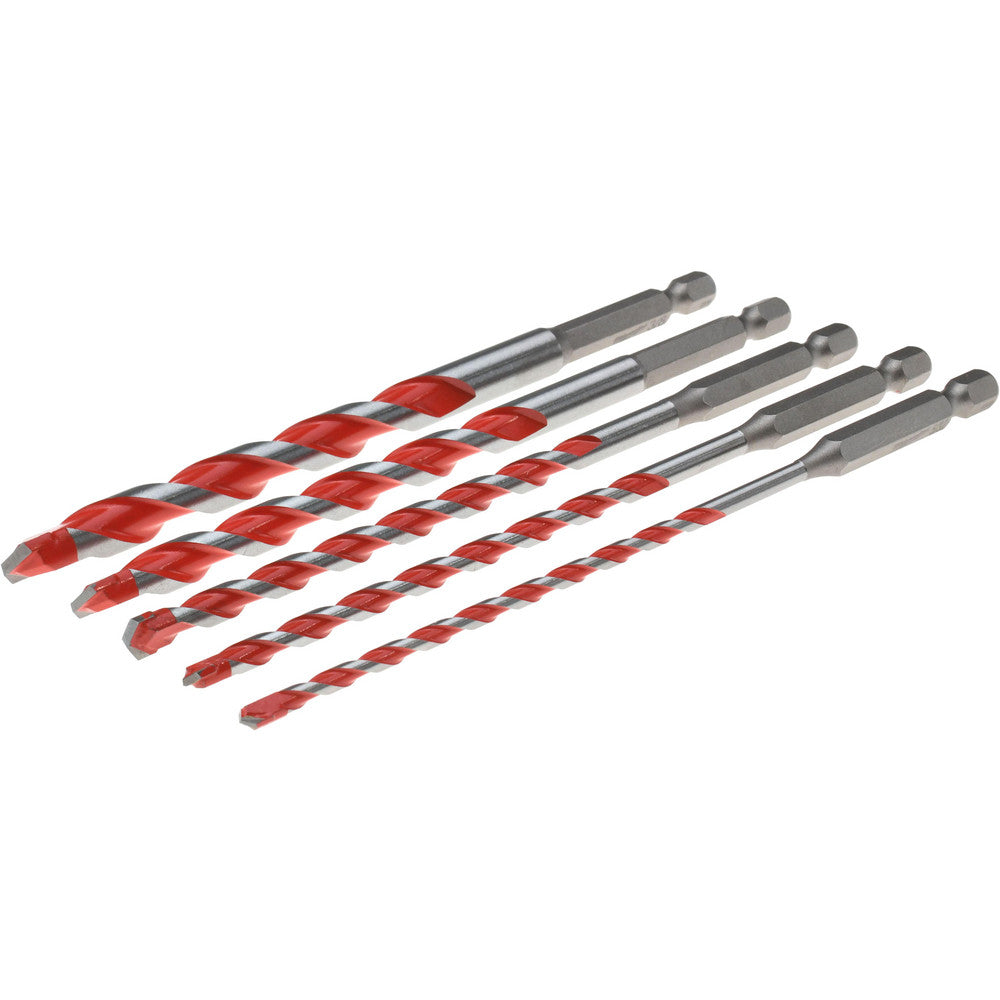Milwaukee Tool 48-20-9051 Drill Bit Set Hammer Drill Bits, 5 Pc, 135 &deg, Carbide Tipped