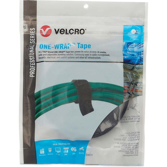 Velcro USA 31023 Cable Tie 180" Long, Black, Reusable