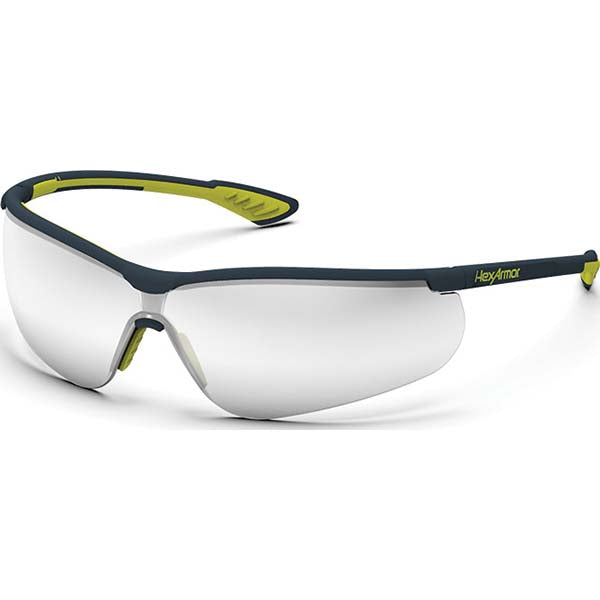 HexArmor 11-15009-06 Safety Glass Anti-Fog, Polycarbonate, Silver Mirror Lenses, Frameless, UV Protection