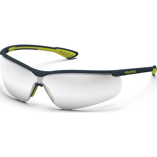 HexArmor 11-15009-06 Safety Glass Anti-Fog, Polycarbonate, Silver Mirror Lenses, Frameless, UV Protection