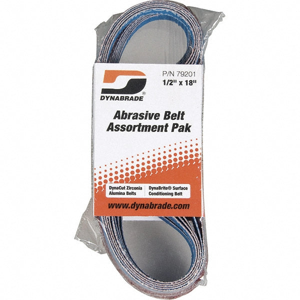 Dynabrade 79201 Abrasive Belt  1/2" Wide, 18" OAL, 60 & 80 Grit, Zirconia Alumina