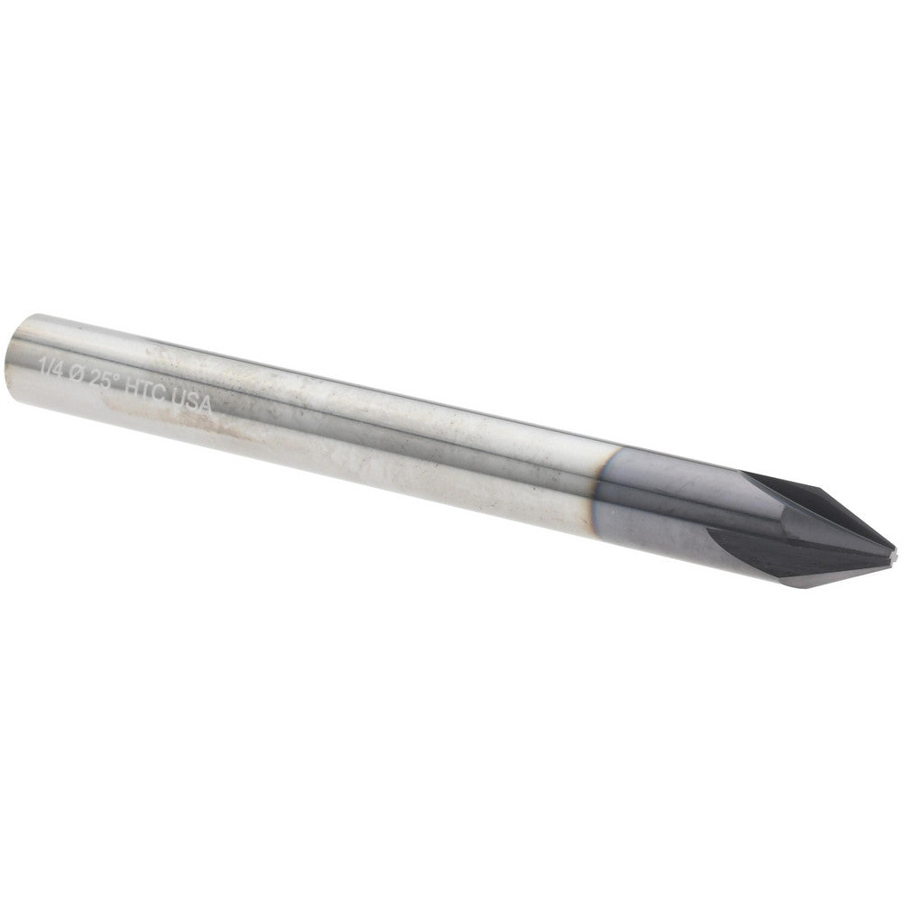 Harvey Tool 876425-C3 Chamfer Mill 1/4" Dia, 1/4" Shank Dia, 50 deg, 4 Flute, Solid Carbide, Single End