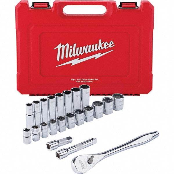 Milwaukee Tool 48-22-9410 Ratchet Socket Set 22 Pc