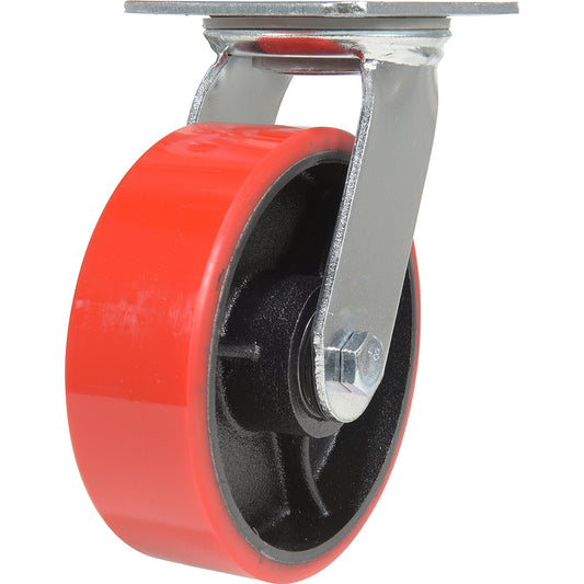 Vestil CST-VE-6X2PU-S Standard Casters Mount With Holes Bearing Type Ball Wheel Diameter (Inch) 6 Wheel Width (Inch) 2 Load Capacity (Lb. - 3 Decimals) 1232.000 Wheel Material Polyurethane Wheel Color Red Overall Height (Inch) 7-1/2