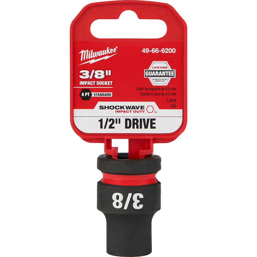 Milwaukee Tool 49-66-6200 Impact Socket 1/2" Drive, 3/8" Socket, Hex Drive