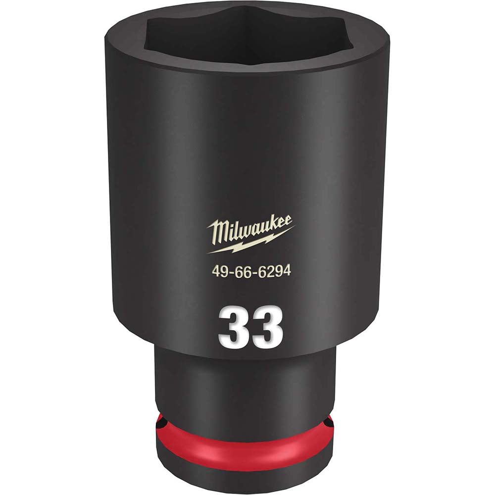 Milwaukee Tool 49-66-6294 Impact Socket 1/2" Drive, 33mm Socket, Hex Drive