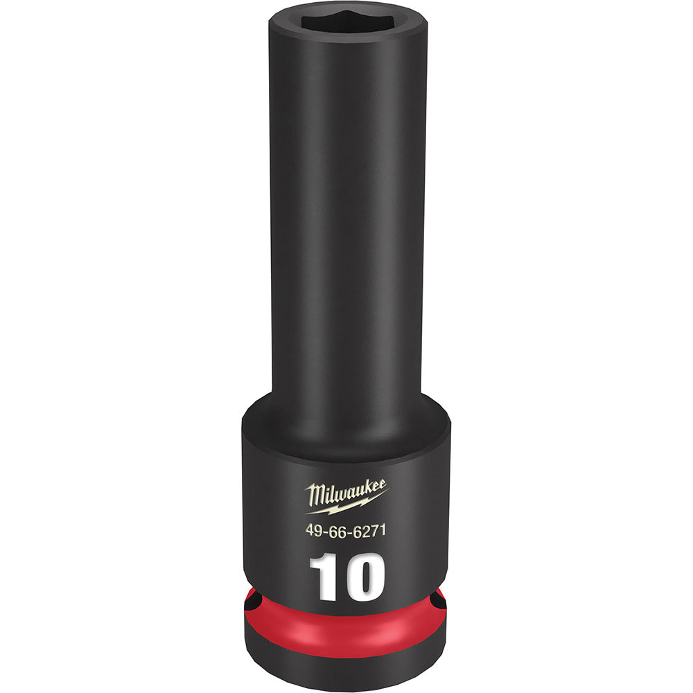 Milwaukee Tool 49-66-6271 Impact Socket 1/2" Drive, 10mm Socket, Hex Drive