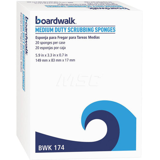 Boardwalk BWK174 Sponges & Scouring Pads Pad Type Scouring Sponge  Scour Type Clean  Material Cellulose Mineral Resin  Thickness (Inch) 3/4  Color Green Yellow  Width (Inch) 4