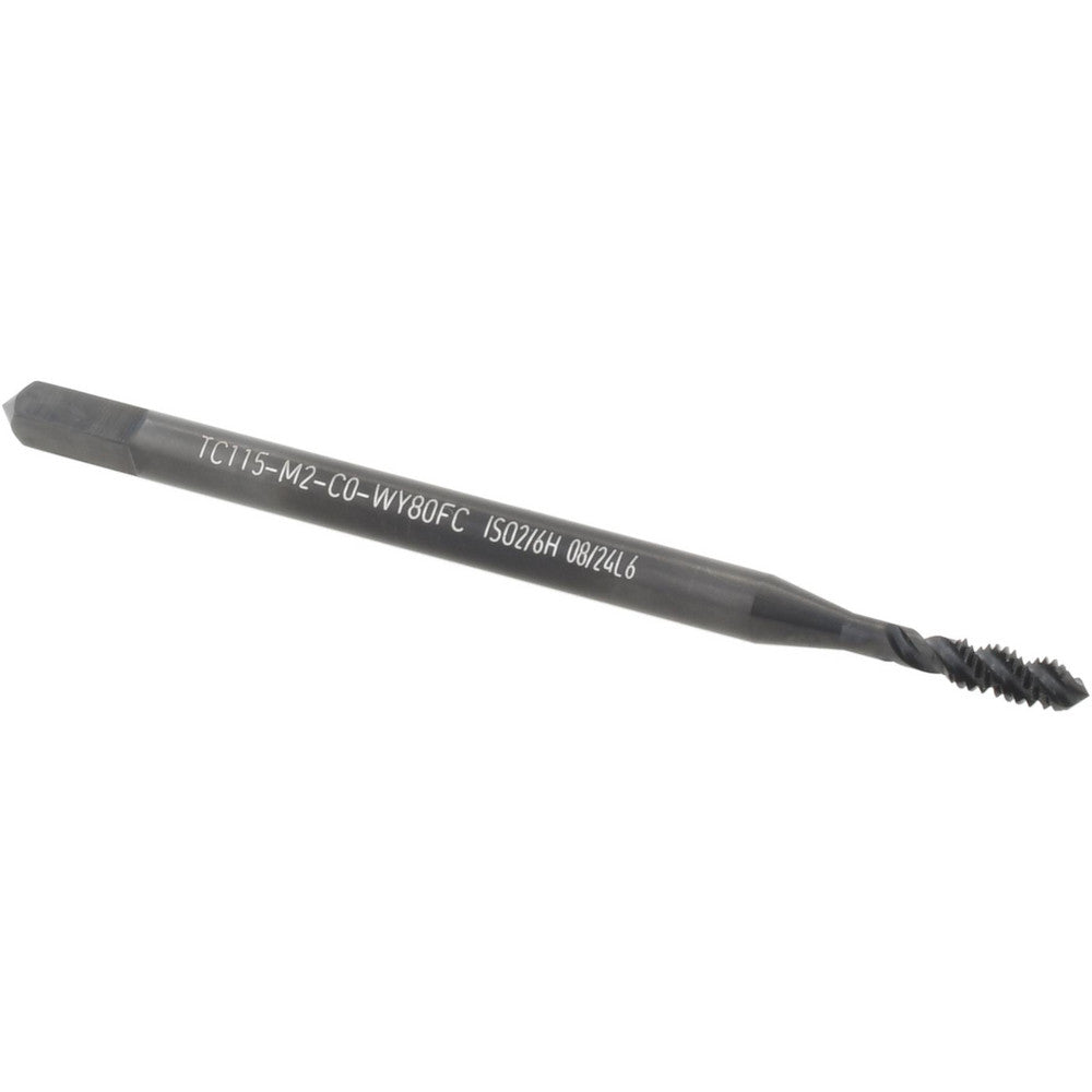 Walter-Prototyp 7606139 Spiral Flute Tap M2 Metric, 3 Flutes, Semi-Bottoming, 6H Class of Fit, High Speed Steel-E, Vaporisiert Coated