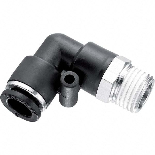 Prevost RPC MR4121 Push-To-Connect Tube to Male NPT Tube Fitting 90 &deg Male Elbow, 1/4" Thread, 1/4" OD