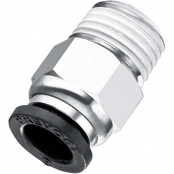 Prevost RPD MR4121 Push-To-Connect Tube to Male NPT Tube Fitting Union, 1/4" Thread, 1/4" OD
