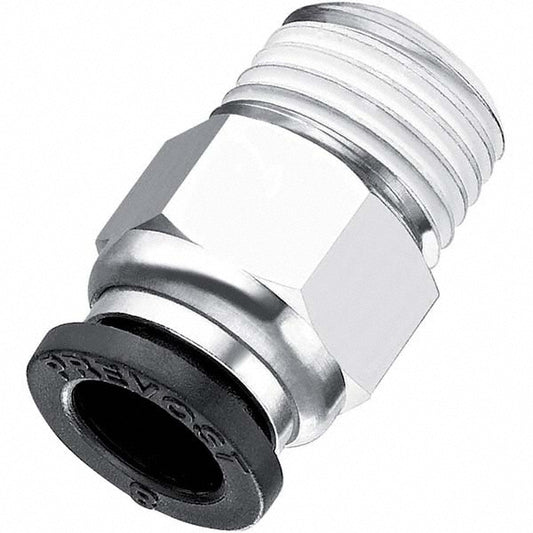Prevost RPD MR4121 Push-To-Connect Tube to Male NPT Tube Fitting Union, 1/4" Thread, 1/4" OD