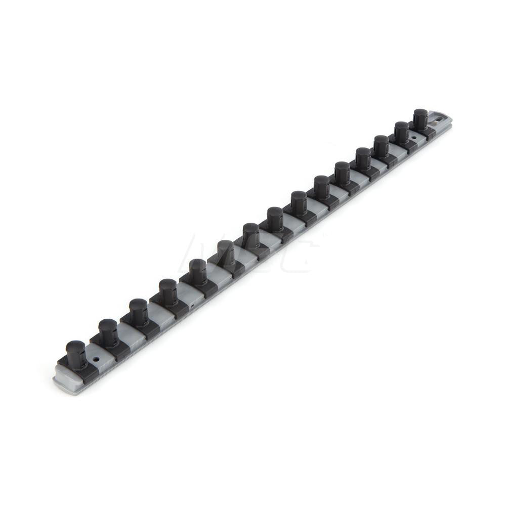Tekton OSR23315 1/2 Inch Drive x 18 Inch Socket Rail, 15 Clips (Gray)