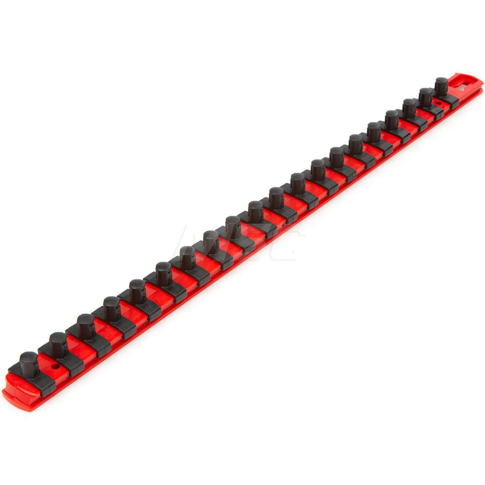 Tekton OSR13120 3/8 Inch Drive x 18 Inch Socket Rail, 20 Clips (Red)