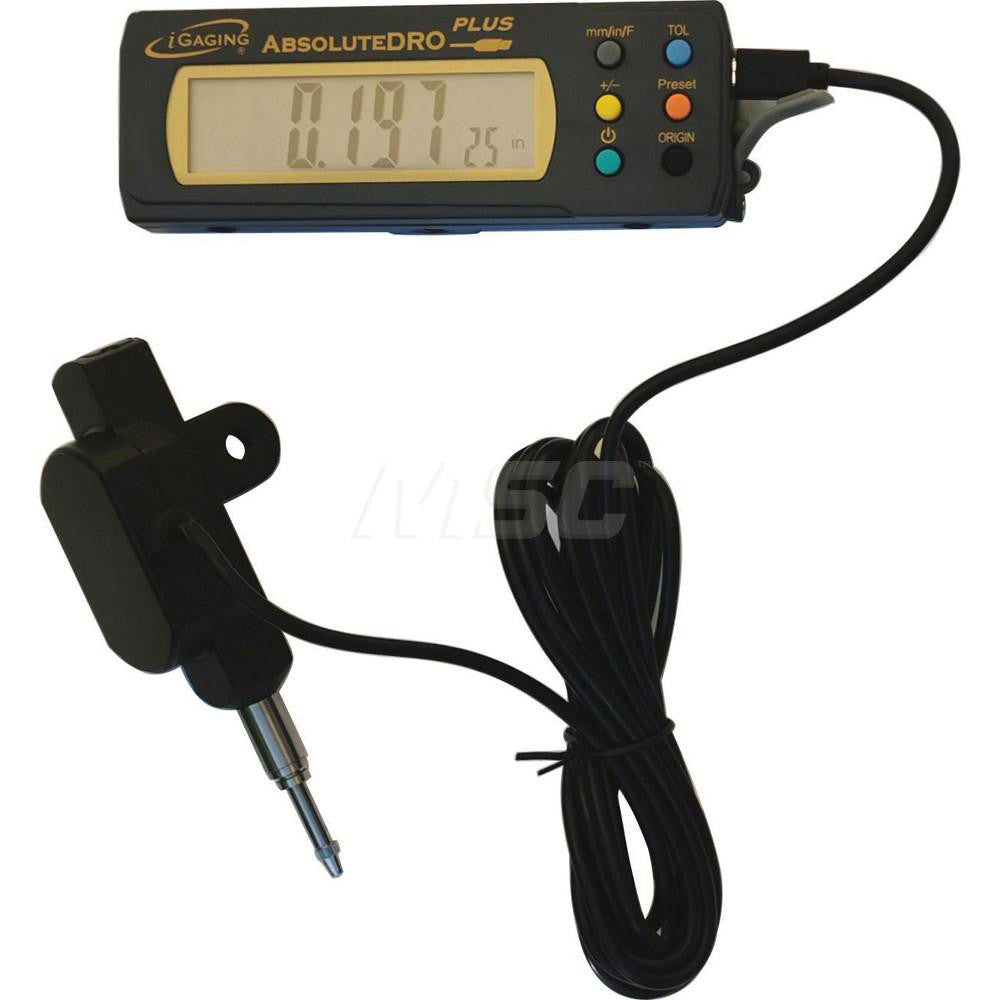 iGaging 35-999-12 Remote Display Linear Gages Maximum Measurement (Inch) 0.5  Maximum Measurement (mm) 12.7  Barrel Diameter (mm) 0.3750  Display Type Digital LCD  Minimum Measurement (mm) 0  Accuracy (Decimal Inch) 0.0005