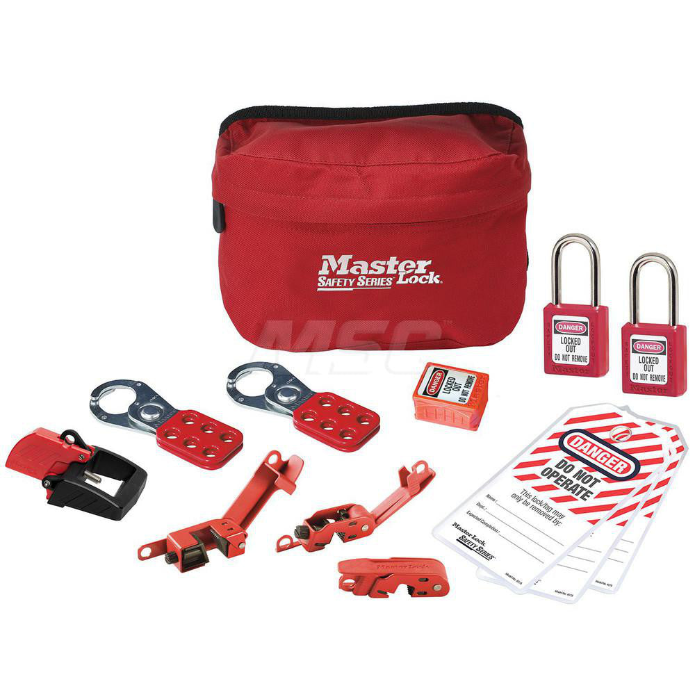 Master Lock S1010E410KA Portable Lockout Kits Type Electrical Lockout Kit Container Type Pouch Number of Pieces Included 9 Number of Padlocks Included 2 Key Type Keyed Alike