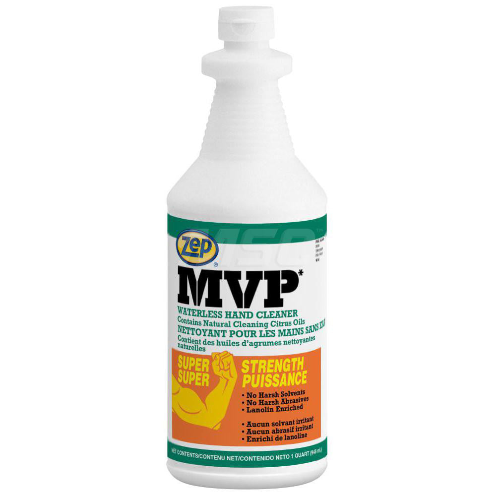 ZEP Inc 323001 MVP Waterless Hand Cleaner, 1 qt, Citrus Scent, 12/Case