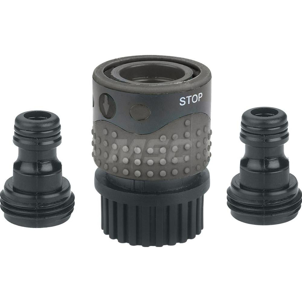 Gilmour 829144-1001 Garden Hose Connector 0.75" Hose, Female, Male & Quick Connect, GHT, Plastic