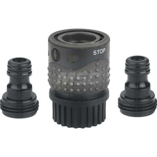 Gilmour 829144-1001 Garden Hose Connector 0.75" Hose, Female, Male & Quick Connect, GHT, Plastic