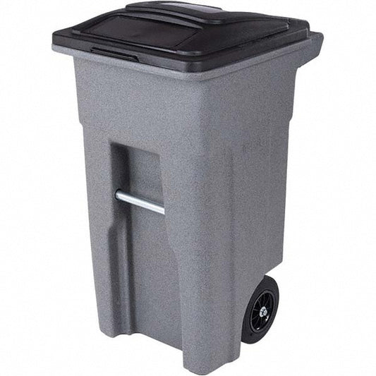 Toter ANA32-00GST Rollout Trash Can 32 gal, Rectangle, Black & Gray