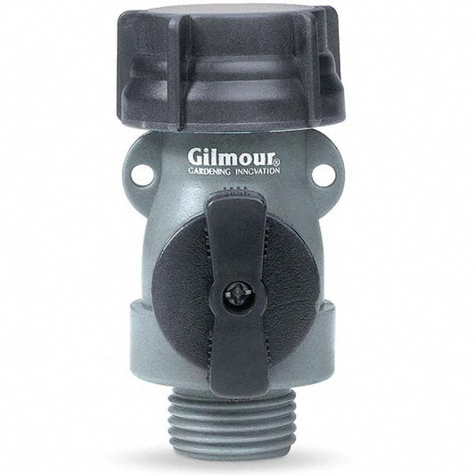 Gilmour 800014-1001 Garden Hose Shut-Off Valve Female & Male, 3/4", Plastic