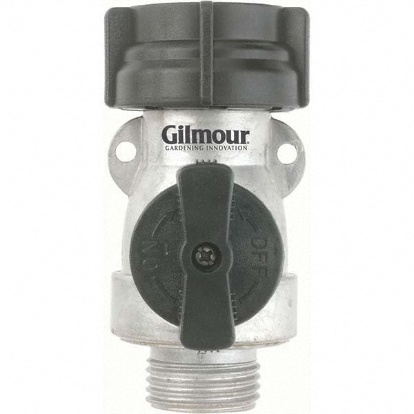 Gilmour 801074-1001 Garden Hose Shut-Off Valve Female & Male, 3/4", Aluminum