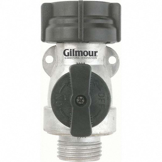 Gilmour 801074-1001 Garden Hose Shut-Off Valve Female & Male, 3/4", Aluminum
