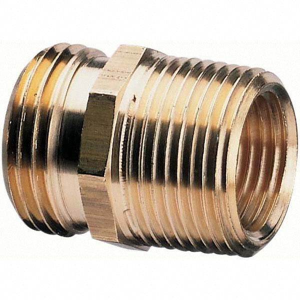 Nelson 855724-1001 Garden Hose Connector Male Hose to Female Pipe, 3/4" NH x 1/2" NPT x 3/4" NPT, Brass