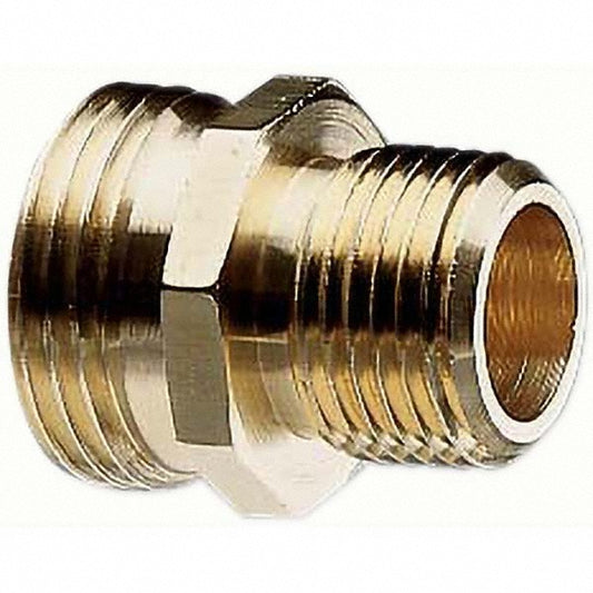 Nelson 855704-1001 Garden Hose Connector Male Hose to Male Pipe, 3/4" NH x 1/2" NPT, Brass