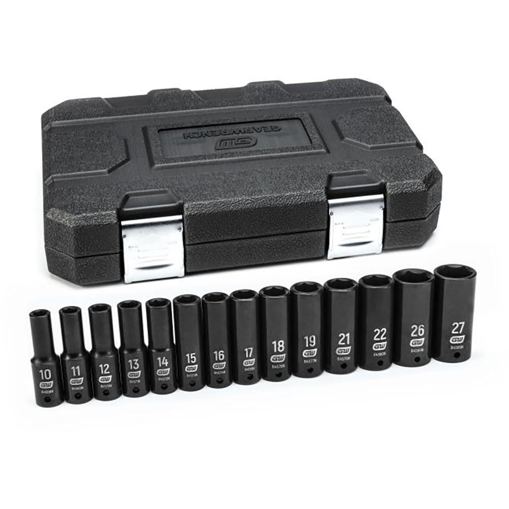 GEARWRENCH 84955N Deep Impact Socket Set 14 Pc, 1/2" Drive, 10.00 to 27.00" Socket