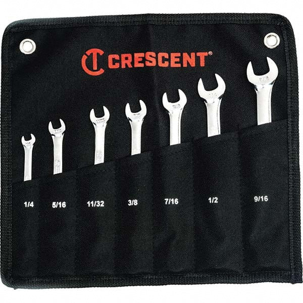 Crescent CCWSRSAE7 Combination Wrench Set 7 Pc, 1/2" 1/4" 11/32" 3/8" 5/16" 7/16" & 9/16" Wrench, Inch