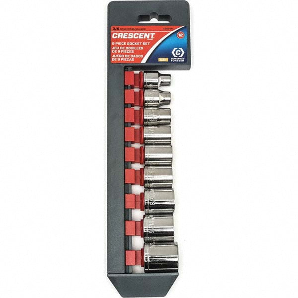 Crescent CSAS4N Standard Socket Set 9 Pc, 3/8" Drive, 1/4 to 3/4" Socket