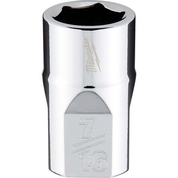 Milwaukee Tool 45-34-9063 Four Flat Hand Socket 3/8 Drive, 7/16" Socket, 6 Points, Not Tether Capable