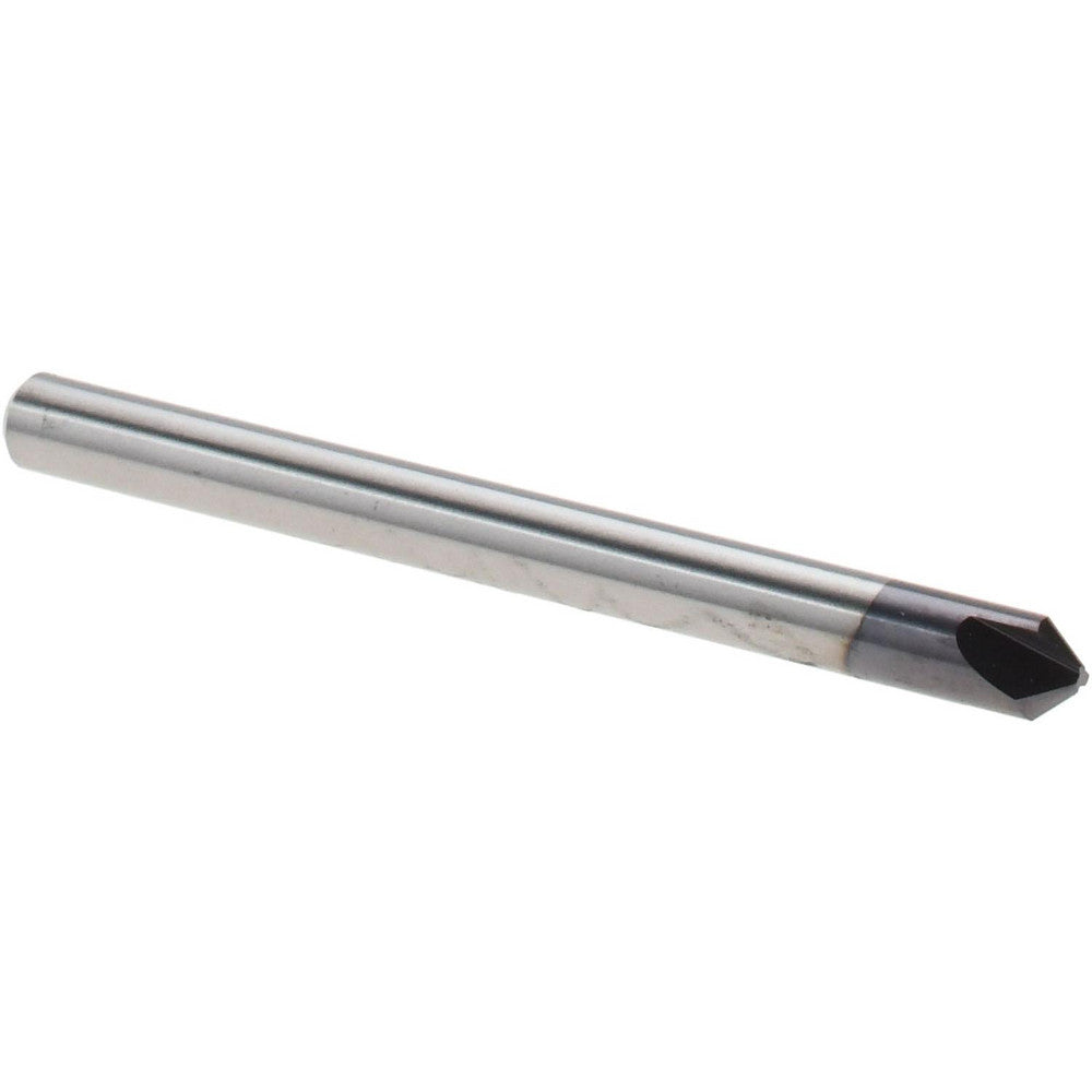 Harvey Tool 968645-C3 Chamfer Mill 1/8" Dia, 1/8" Shank Dia, 90 deg, 3 Flute, Solid Carbide, Single End