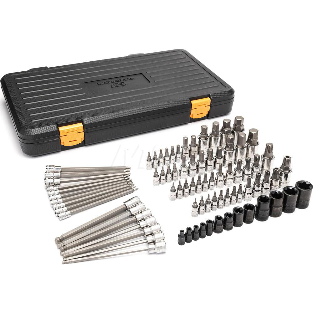 GEARWRENCH 86538 Torx Bit Socket Set 80 Pc, 1/4, 3/8 & 1/2" Drive