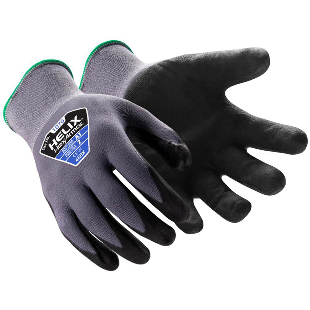 HexArmor 1070-XXXL (12) Cut & Puncture-Resistant Gloves Size 3X-Large, ANSI Cut A1, ANSI Puncture 2, Micro-Foam Nitrile, Series Helix