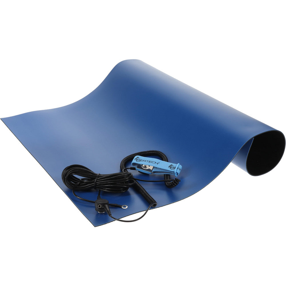 Bertech 2059S-2X4BKT Anti-Static Table Mat Rubber, 4' OAL, 2' OAW, 0.08" Thick