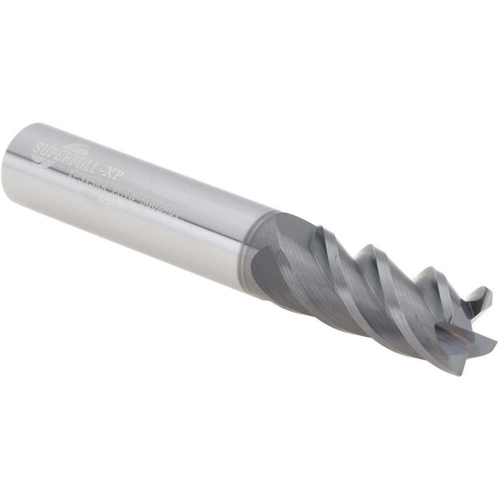 Supermill 5253729 Corner Radius End Mill 3/8" Dia, 7/8" LOC, 0.0150" Radius, 4 Flute, Solid Carbide