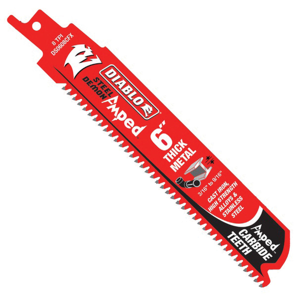 DIABLO DS0608CFA3 Reciprocating Saw Blade Solid Carbide & Carbon Steel