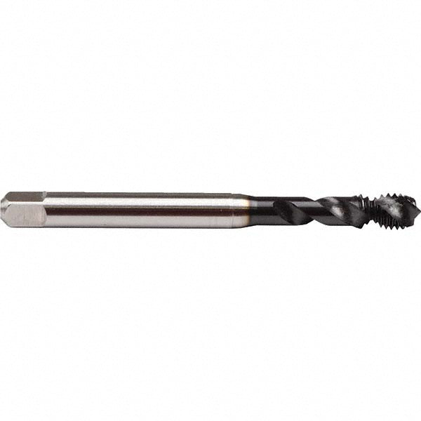 Emuge BU50S800.5033 Spiral Flute Tap #0-80 UNF, 2 Flutes, Modified Bottoming, 2B Class of Fit, Cobalt, GLT-8 Coated