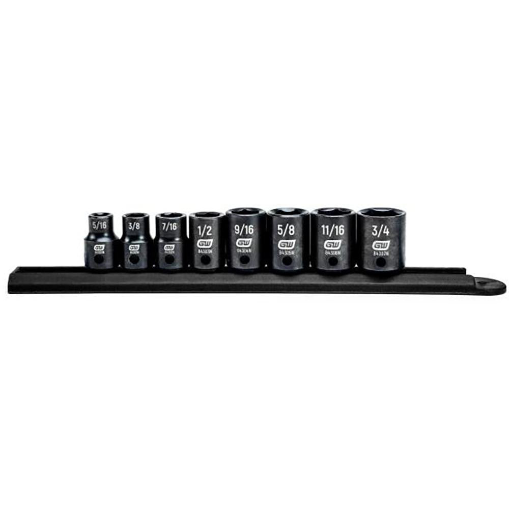 GEARWRENCH 84910N Impact Socket Set 8 Pc, 3/8" Drive, 5/16 to 3/4" Socket