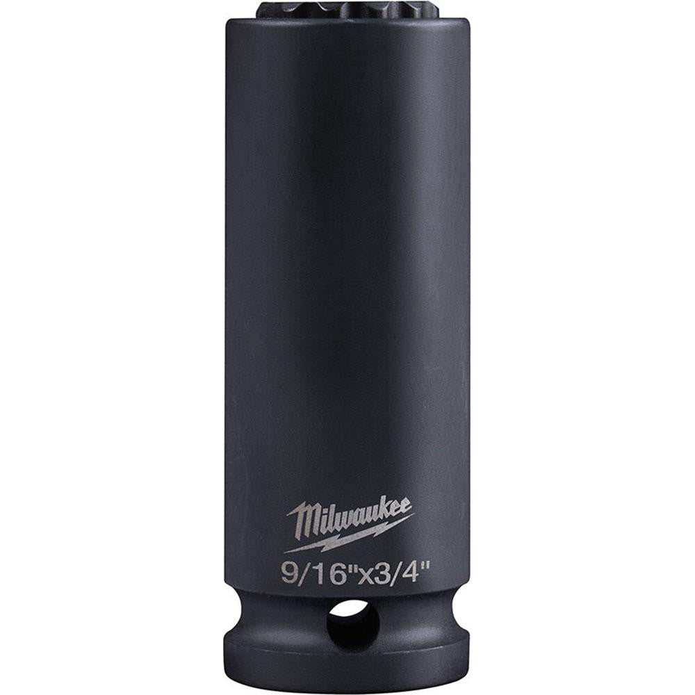 Milwaukee Tool 49-66-5121 Spline Drive Impact Socket 0.75 x 0.5625", 1/2" Drive, 3/4" Hex